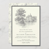Mansion Venue Old Money Aesthetic Ivory Wedding  Kaart (Voorkant / Achterkant)