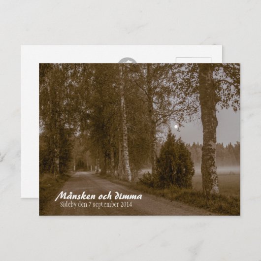 Månsken och dimma CC0545 Sideby Briefkaart (Voorkant / Achterkant)