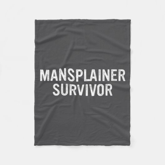 Mansplainer Survivor Funny Simple Design  Fleece Deken (Voorkant)