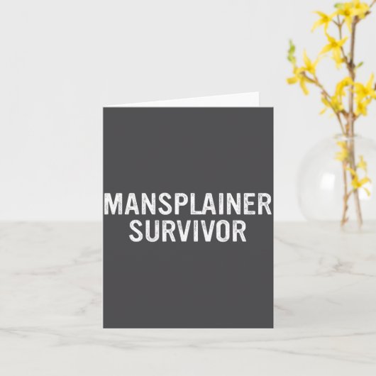 Mansplainer Survivor Funny Simple Design  Kaart (Gele Bloem)