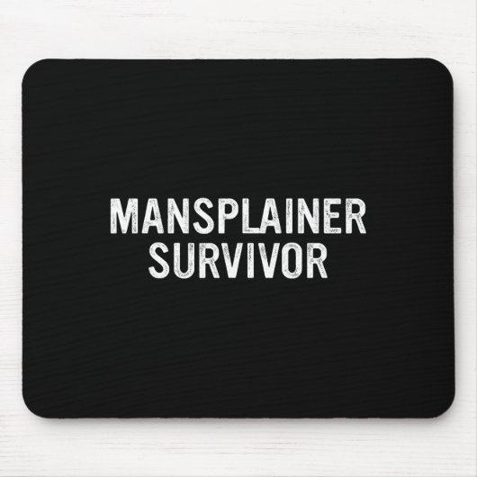 Mansplainer Survivor Funny Simple Design  Muismat (Voorkant)