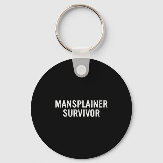 Mansplainer Survivor Funny Simple Design  Sleutelhanger (Voorkant)