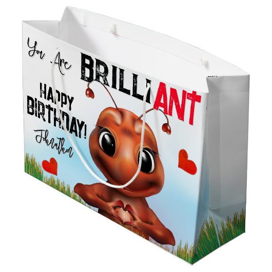 Mant Gebarentaal Gelukkige Verjaardag Groot Cadeauzakje (Achterkant Gekanteld)