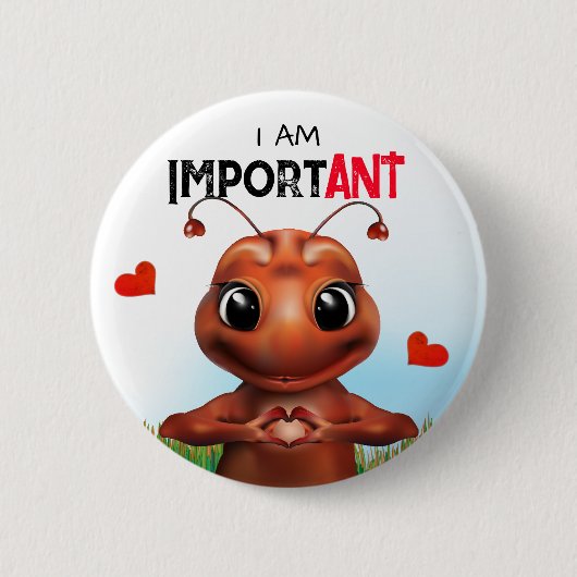 Mant Gebarentaal Ronde Button 5,7 Cm (Voorkant)