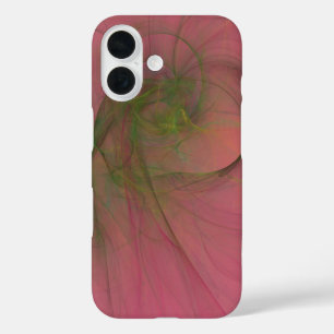 Manta abstracte groene en roze kunst iPhone 16 hoesje