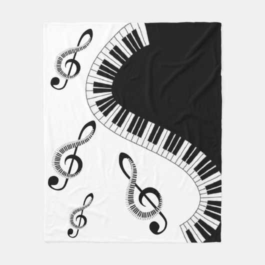 Manta de forro polar con notas musicales fleece deken (Voorkant)