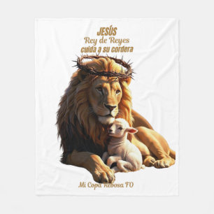 Manta de León Jesús Koning der Koningen - Dekbed  Fleece Deken