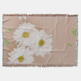 "manta de margaritas veige y marron" deken