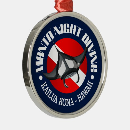 Manta Night Diving (Kailua Kona) Metalen Ornament (Rechts)