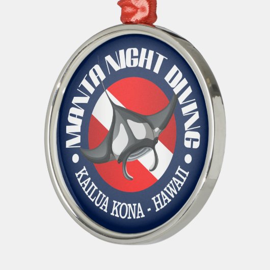 Manta Night Diving (Kailua Kona) Metalen Ornament (Links)