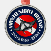 Manta Night Diving (Kailua Kona) Metalen Ornament (Voorkant)