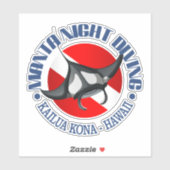 Manta Night Diving (Kailua Kona) Sticker (Vel)