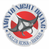 Manta Night Diving (Kailua Kona) Sticker (Voorkant)