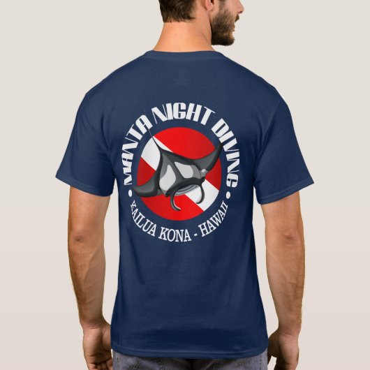 Manta Night Diving (Kailua Kona) T-shirt (Achterkant)