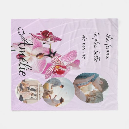 Manta personalizada 'La mujer más bella de mi vida Fleece Deken (Voorkant (Horizontaal))