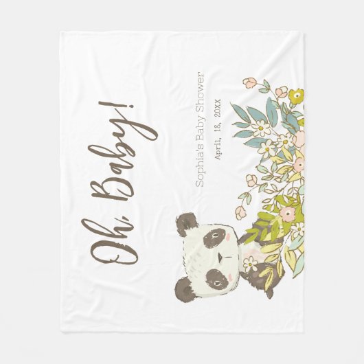 Manta polar Baby Shower Panda Fleece Deken (Voorkant)