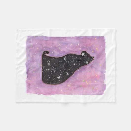 Manta Polar Gato de Estrellas Fleece Deken (Voorkant (Horizontaal))