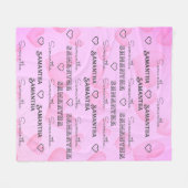 Manta polar personalizada de corazones fleece deken (Voorkant (Horizontaal))