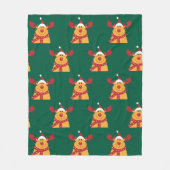 Manta Polar "Reno Nariz Roja" Fleece Deken (Voorkant)