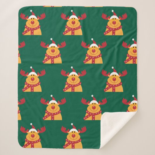 Manta Polar "Reno Nariz Roja" Sherpa Deken (Voorkant)