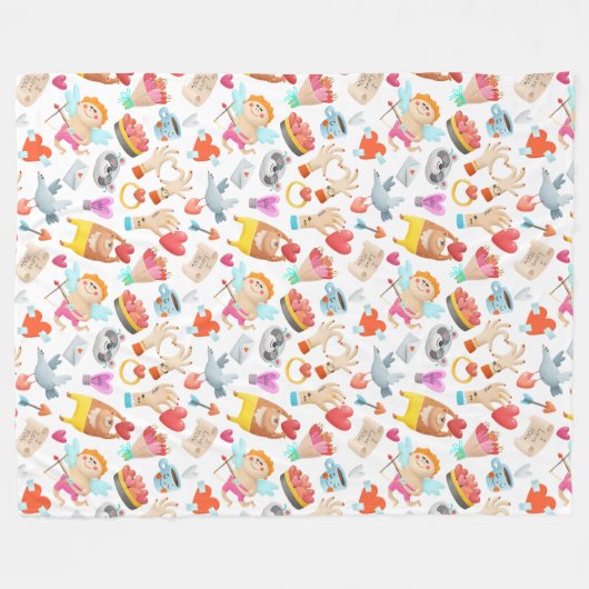 Manta polar San Valentín grande Fleece Deken (Voorkant (Horizontaal))