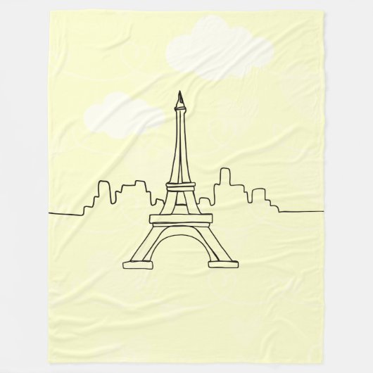 Manta Polar Torre Eiffel Fleece Deken (Voorkant)