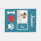 Manta Polar Verde Agua con Diseño de Amo a mi Masc Fleece Deken (Voorkant (Horizontaal))