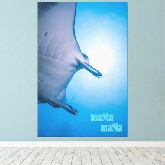 Manta ray canvas afdruk (Insitu (Houten vloer))
