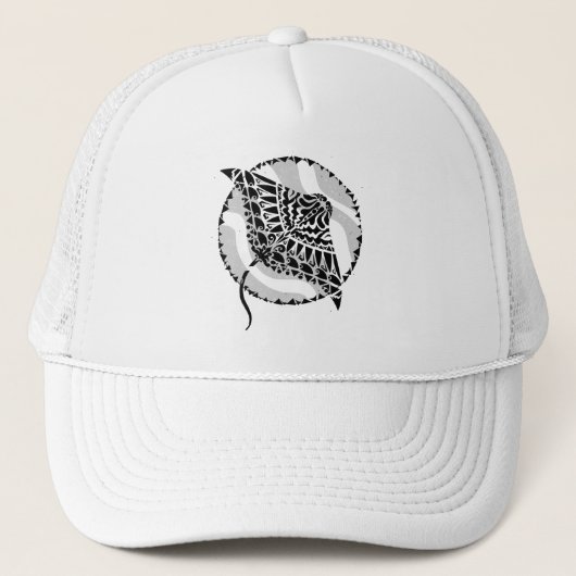 Manta Ray Cool Tribal Ocean Design Trucker Pet (Voorkant)