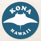 Manta Ray duiken in Kona, Hawaï Ronde Kartonnen Onderzetter (Voorkant)