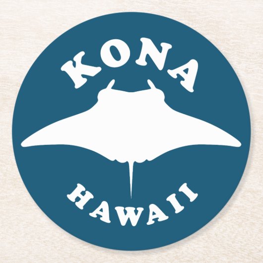Manta Ray duiken in Kona, Hawaï Ronde Kartonnen Onderzetter (Voorkant)