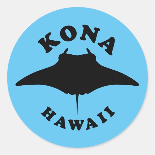 Manta Ray duiken in Kona, Hawaï Ronde Sticker (Voorkant)