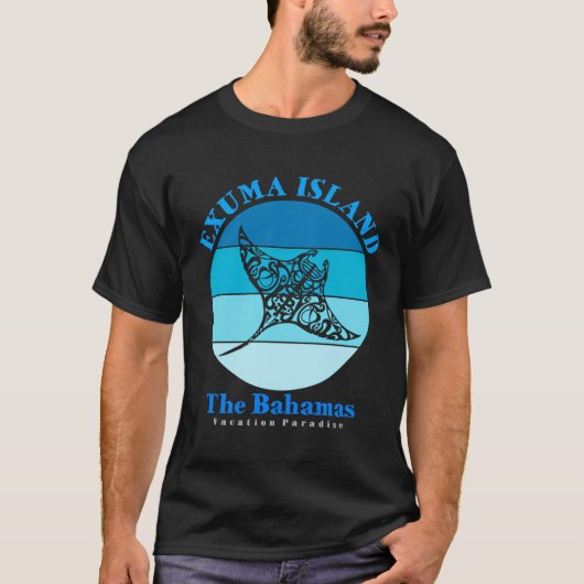 Manta Ray Exuma-eiland Bahama's Oceaan T-shirt (Voorkant)