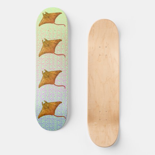 Manta Ray Flames custom name Skateboard (Voorkant)