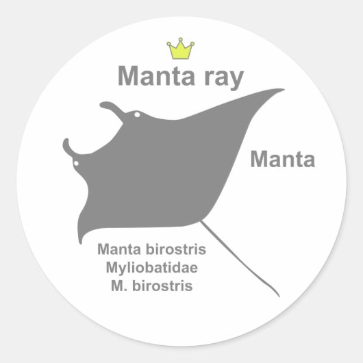 Manta ray g5 ronde sticker (Voorkant)