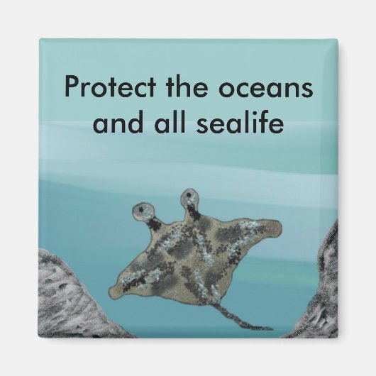 Manta Ray Habitat Protection Magnet (Voorkant)