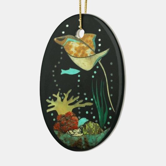 Manta Ray Keramisch Ornament (Links)