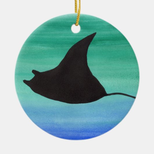 Manta Ray Keramisch Ornament (Voorkant)
