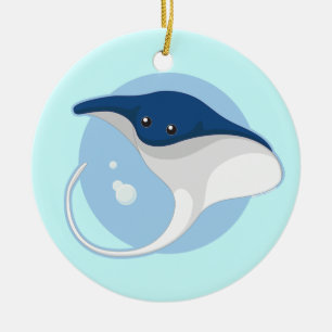 Manta Ray Keramisch Ornament