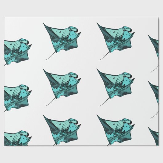 Manta Ray (Manta birostris) Cadeaupapier (Zoom)