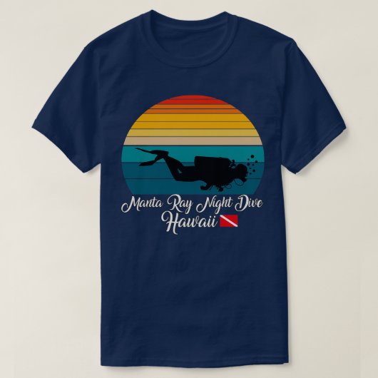 Manta Ray Night Dive Hawaii Diving T-shirt (Design voorkant)