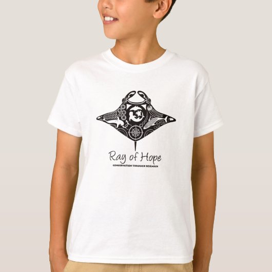 Manta Ray of Hope MMF Youth T-Shirt Black Print (Voorkant)