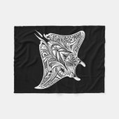 Manta Ray Polynesian Tribal Zee Tattoo Zee Fleece Deken (Voorkant (Horizontaal))