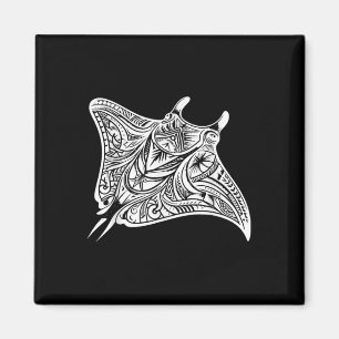Manta Ray Polynesian Tribal Zee Tattoo Zee Magneet