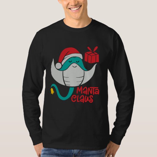 Manta Ray Santa Christmas Beach   Manta Claus T-shirt (Voorkant)