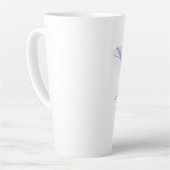 Manta ray silhouet frosted glas koffie mok (Linkerhoek)