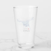 Manta ray silhouet frosted glas koffie mok (Achterkant)