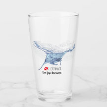 Manta ray silhouet frosted glas koffie mok