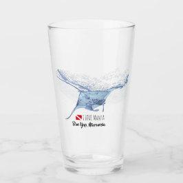 Manta ray silhouet frosted glas koffie mok