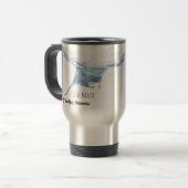 Manta ray silhouet frosted glas koffie mok (Voorkant links)